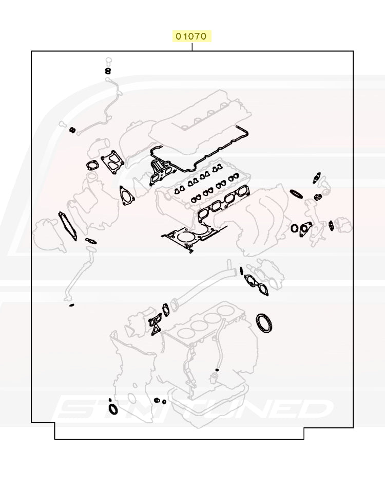Mitsubishi OEM Engine Gasket Overhaul Kit for Evo X (1000B338)