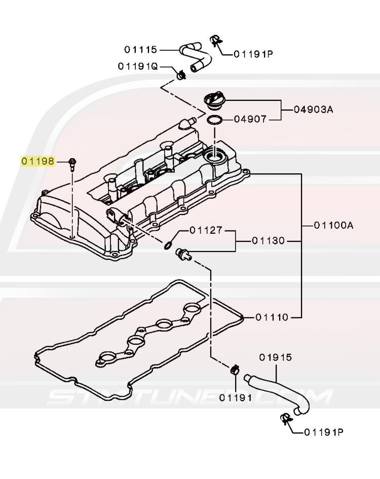 Mitsubishi OEM Valve Cover Bolt for Evo X (13224W000P)(AKA 1035A572)