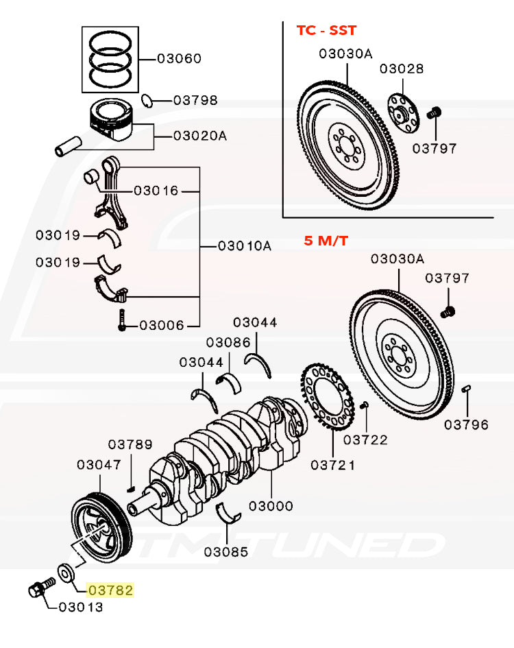 Mitsubishi OEM Crankshaft Pulley Washer for Evo X (1100A116)