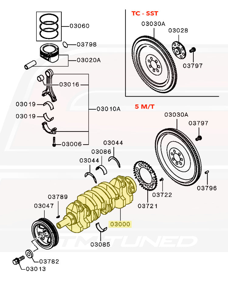 Mitsubishi OEM Crankshaft for Evo X (1100A139)