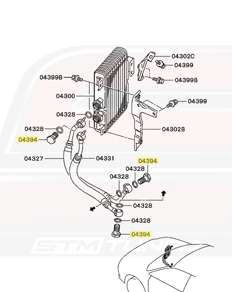 Mitsubishi OEM Engine Oil Cooler Line Banjo Bolt for Evo 7/8/9/X (1225A006)