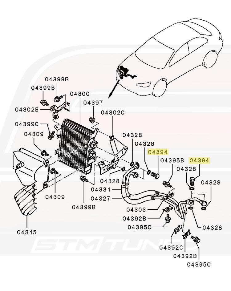 Mitsubishi OEM Engine Oil Cooler Line Banjo Bolt for Evo 7/8/9/X (1225A006)