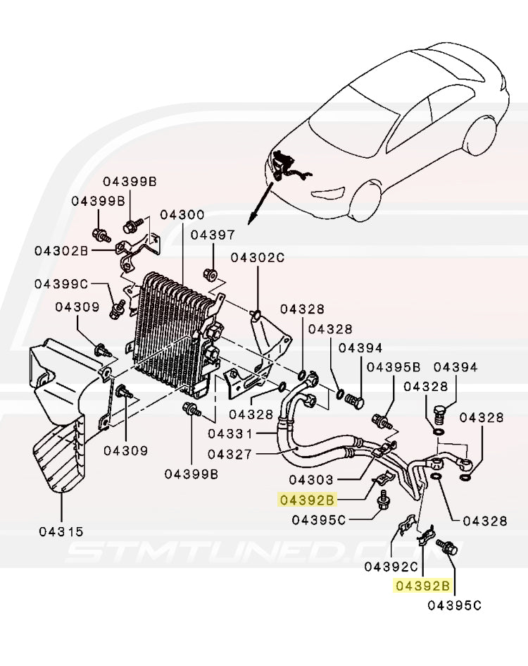 Mitsubishi OEM Engine Oil Cooler Line Bracket for Evo X (1226A014)