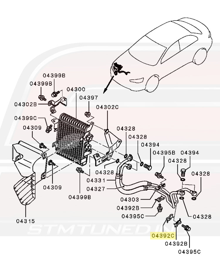 Mitsubishi OEM Engine Oil Cooler Line Bracket for Evo X 1226A015