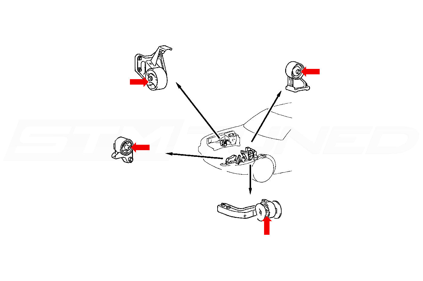 Prothane Motor Mount Inserts Black for 1G DSM M/T (13-1902-BL)
