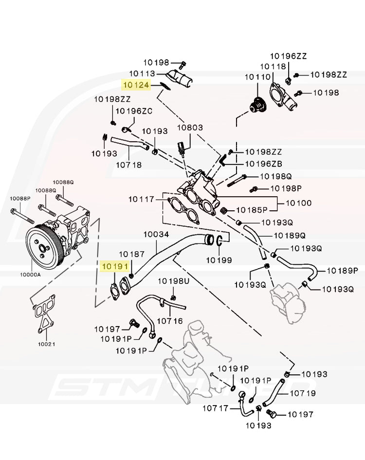 Mitsubishi OEM Water Outlet Gasket for Evo X (1305A286)