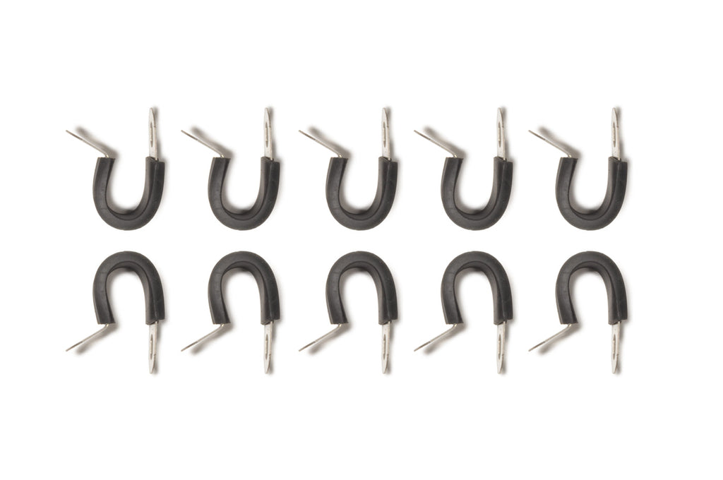 Vibrant Stainless Steel Cushioned P-Clamps (Pack of 10)