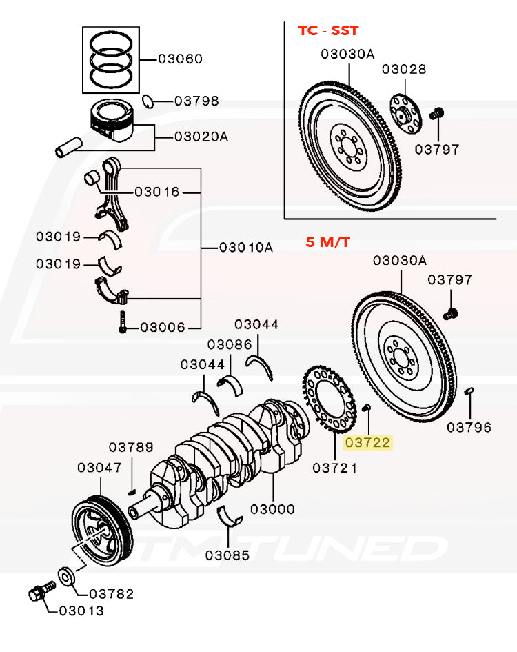Mitsubishi OEM Crankshaft Ring Screw for Evo X (1865A047)