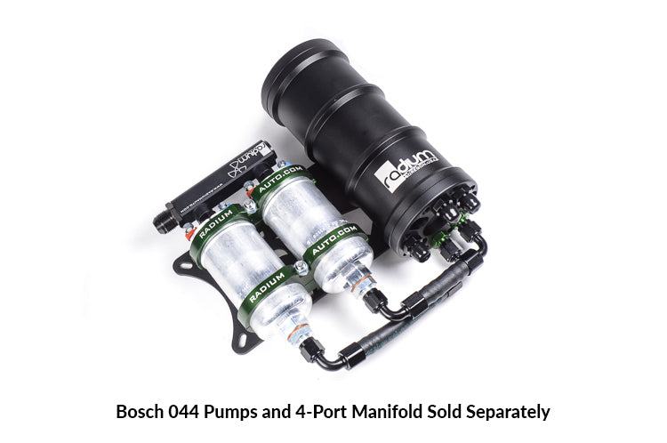 Radium Dual External Pump Fuel Surge Tank (Horizontal Mount for Bosch 044) (20-0052-00)