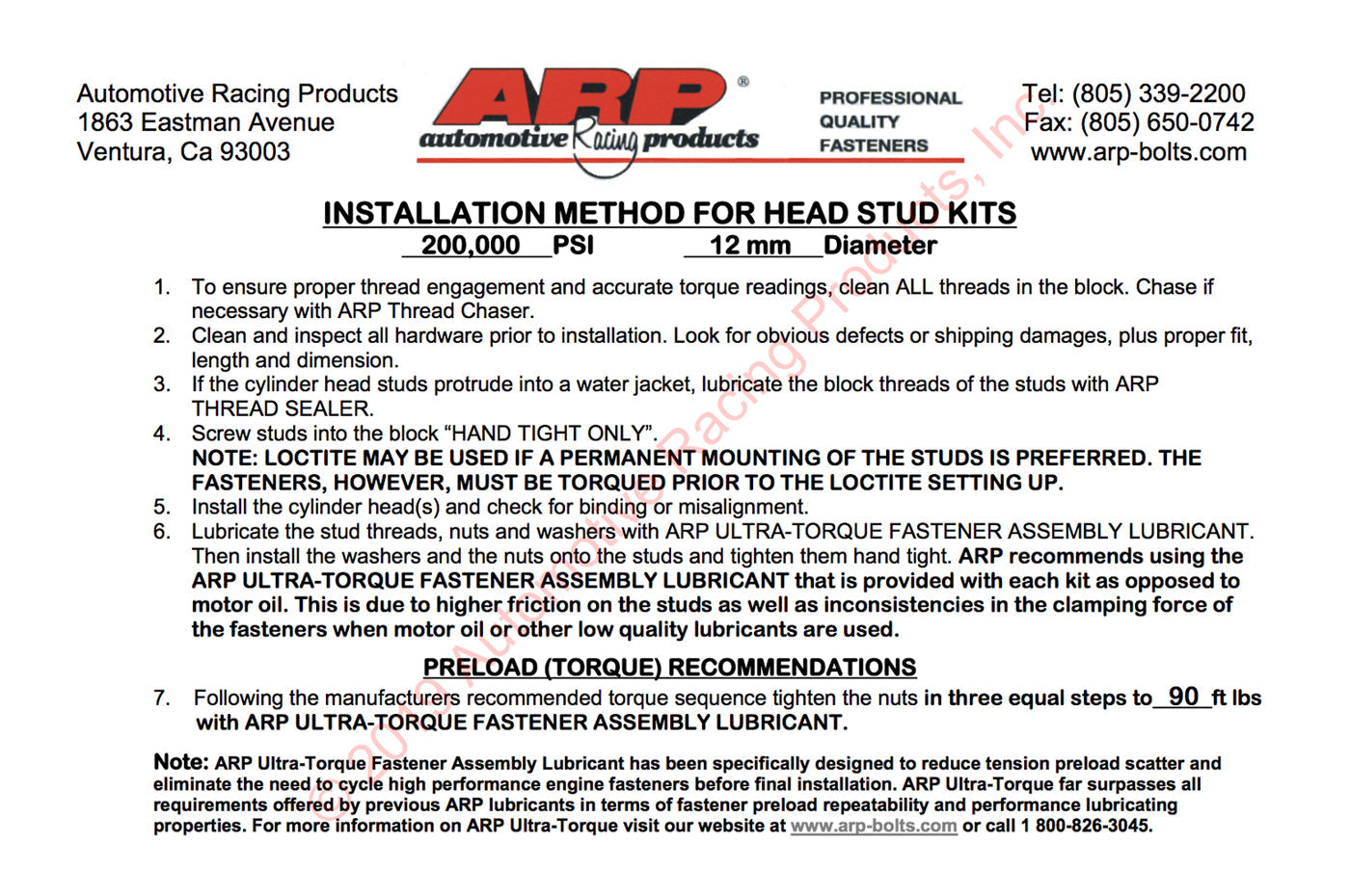 ARP Head Studs for 4G63 6-Bolt DSM (207-4201)