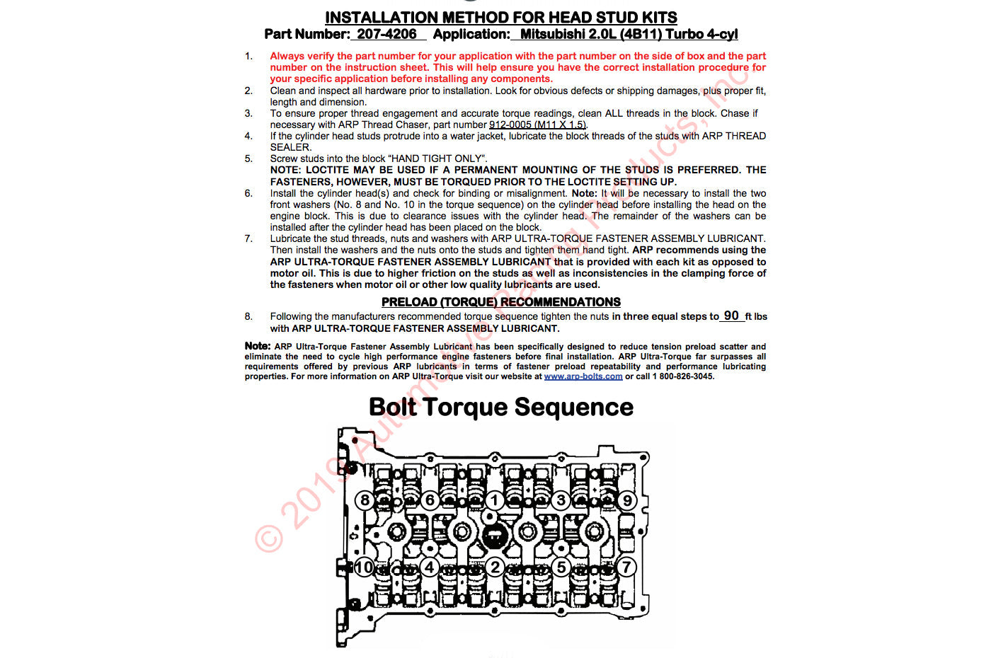 ARP Head Studs for 4B11 Evo X (207-4206)