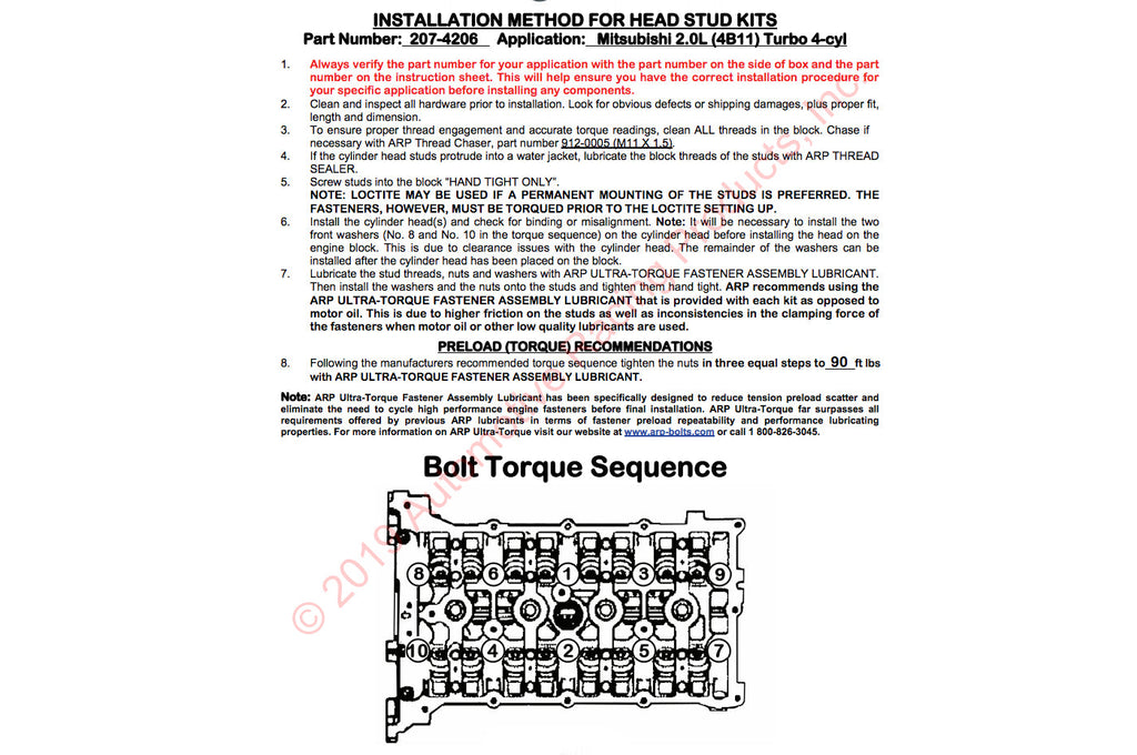 ARP Head Studs for 4B11 Evo X (207-4206)
