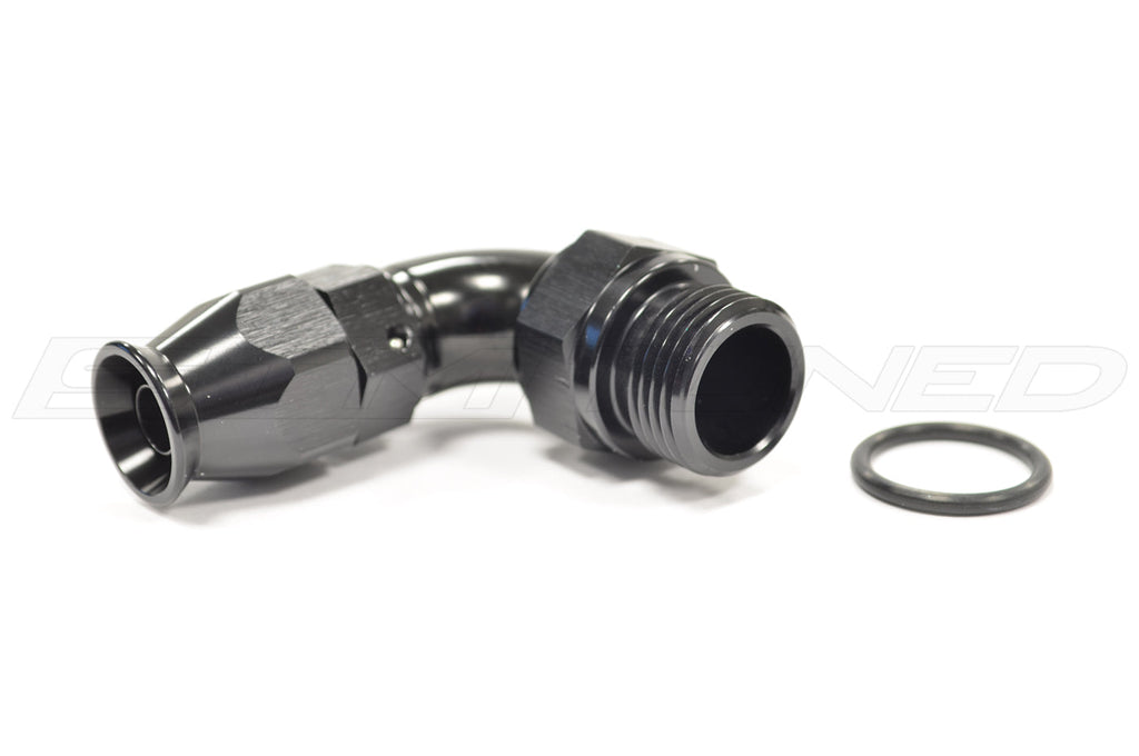 Vibrant Swivel Hose End Fitting to AN to ORB 90° for PTFE Hose