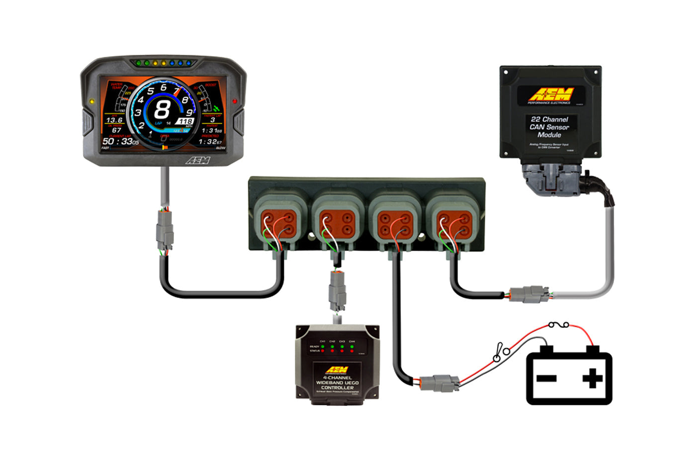AEMnet 4 Port CAN Hub (30-2225)