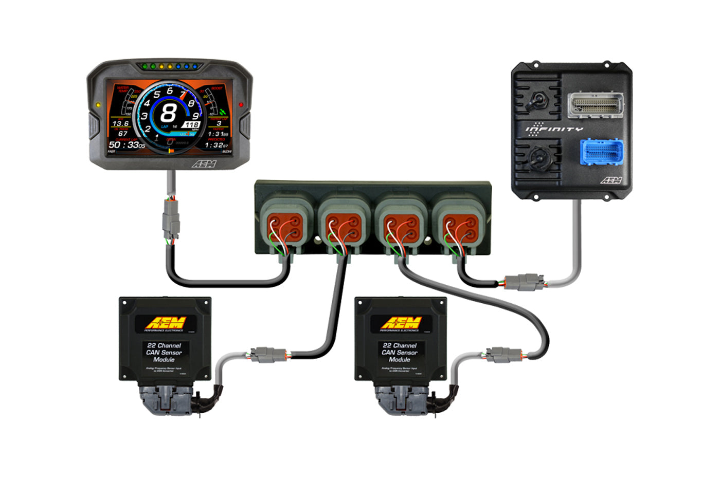 AEMnet 4 Port CAN Hub (30-2225)