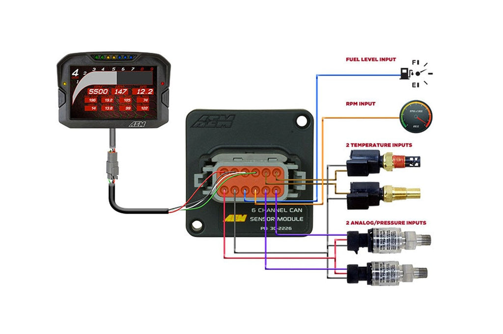 AEM Carbon 6 Channel CAN Sensor Module (30-2226)