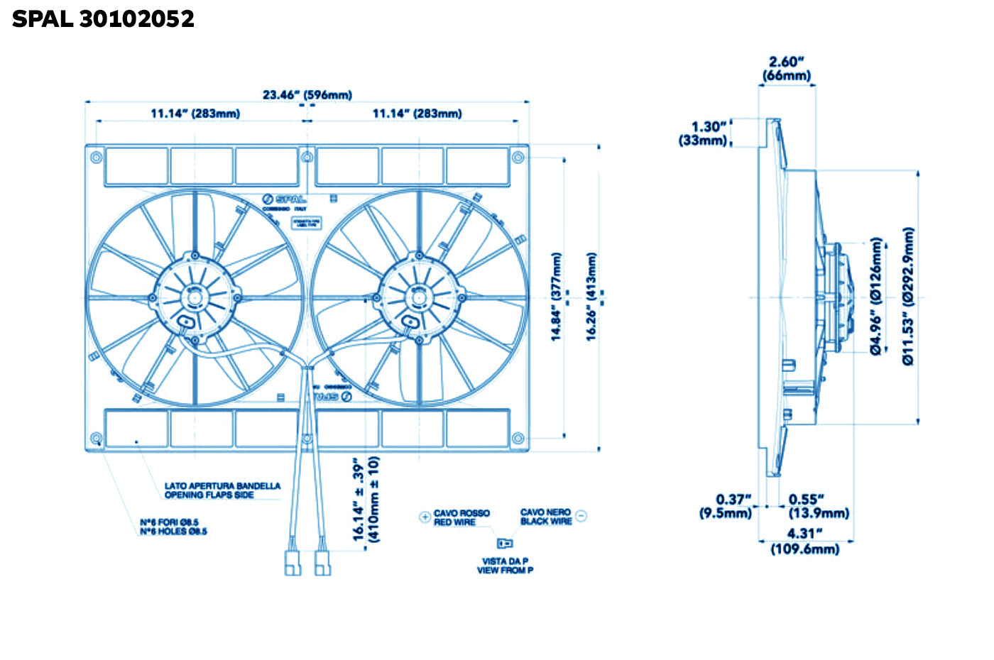 SPAL Universal Dual Puller Fans 2720 CFM 11in (30102052)