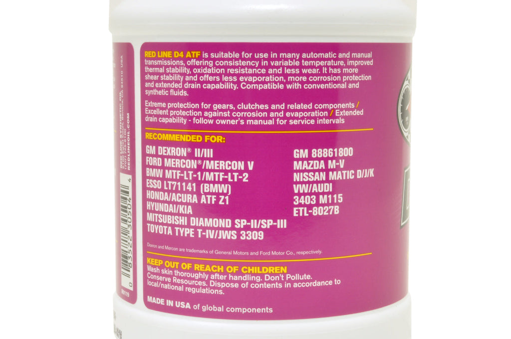 Red Line D4 ATF Automatic Transmission Fluid (30504-1)