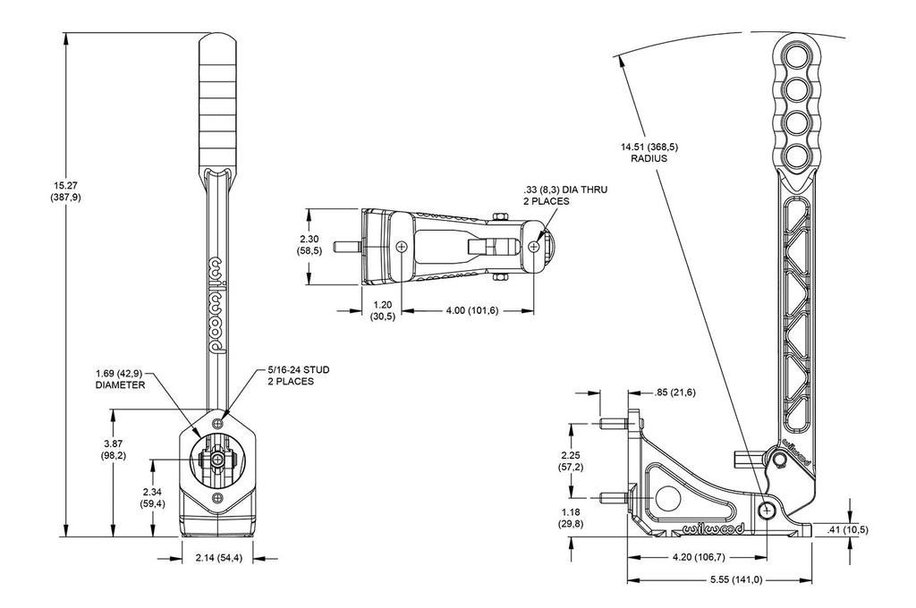Wilwood Hand Brake Lever Assembly (Vertical) (340-14769)