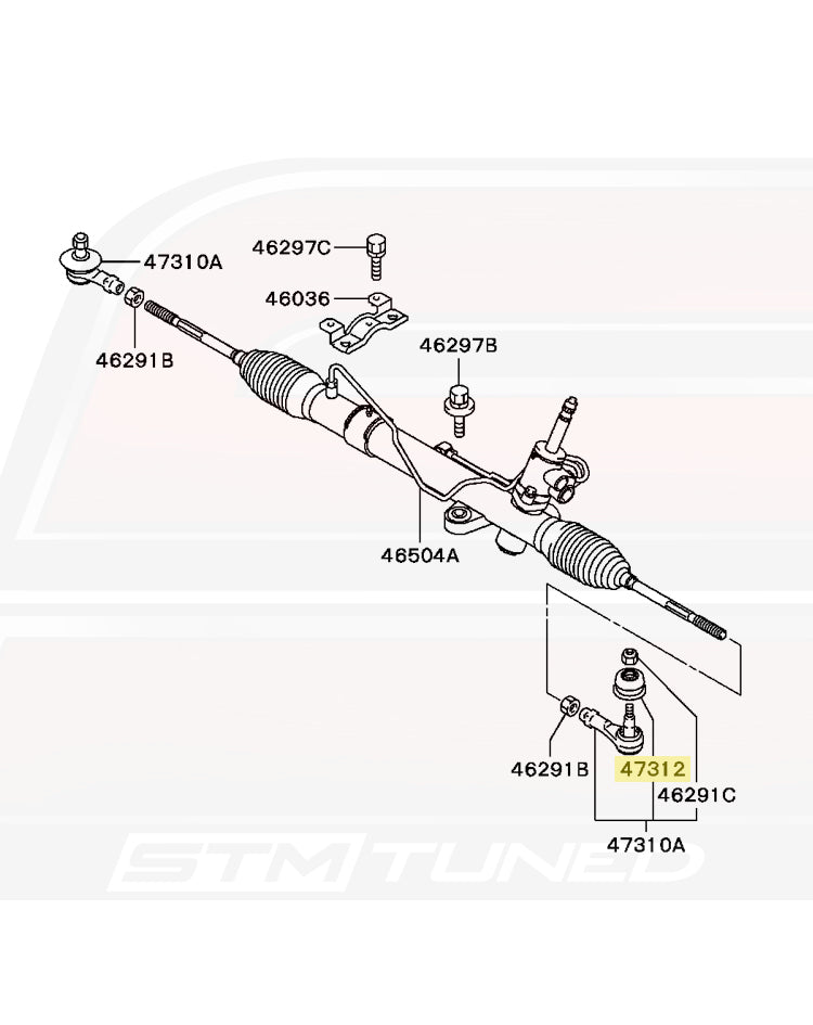 Mitsubishi OEM Outer Tie Rod End Cover for Evo 1-9 DSM 3000GT (48522W000P)