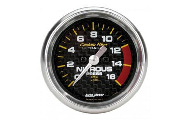 Nitrous Pressure: 0 - 1600PSI - Carbon Fiber Stepper Motor Gauge (2 1/16")