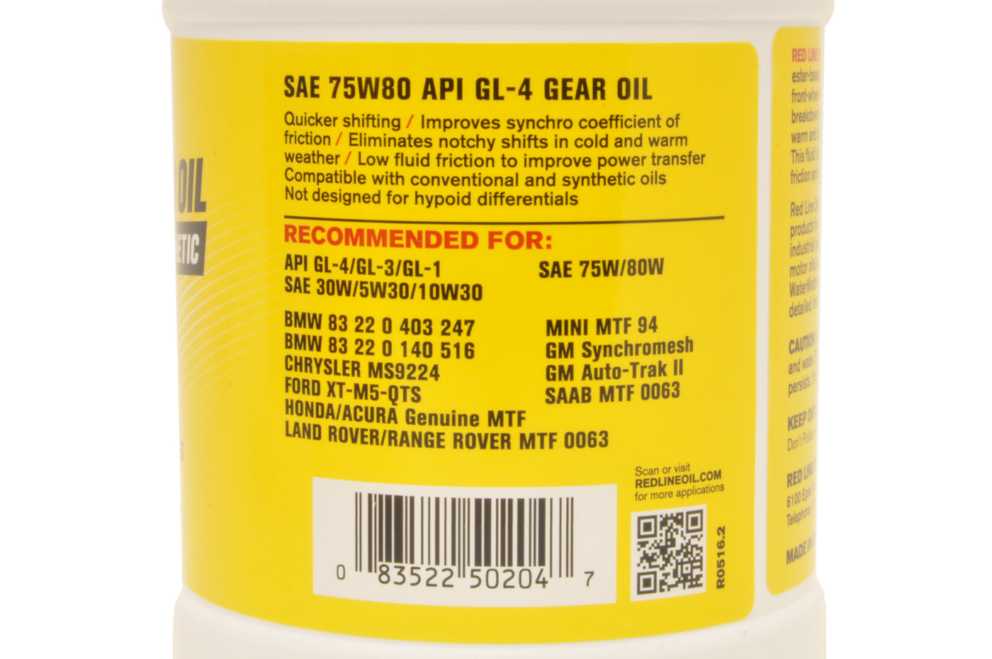 Red Line MTL 75W80 GL-4 Gear Oil (50204-1)