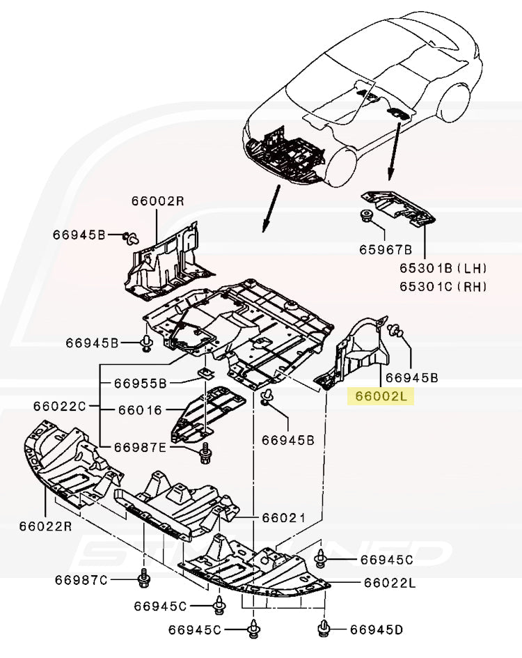 Mitsubishi OEM Engine Splash Shield LH for Evo X (5379A085)