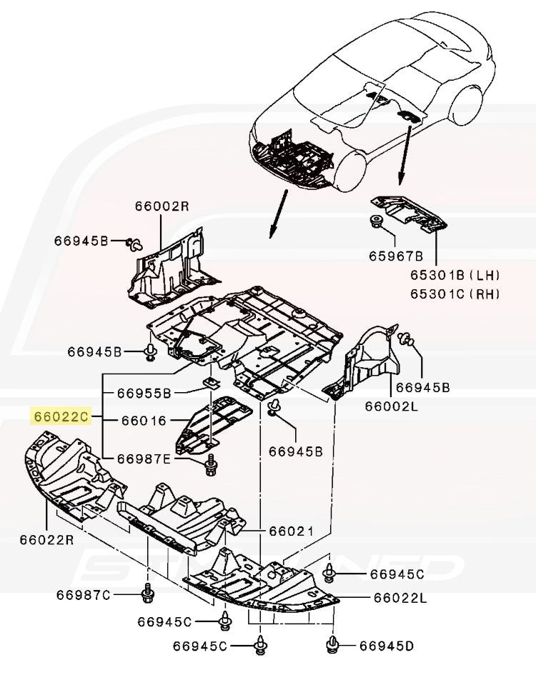 Mitsubishi OEM Engine Undertray for Evo X (5379A167)