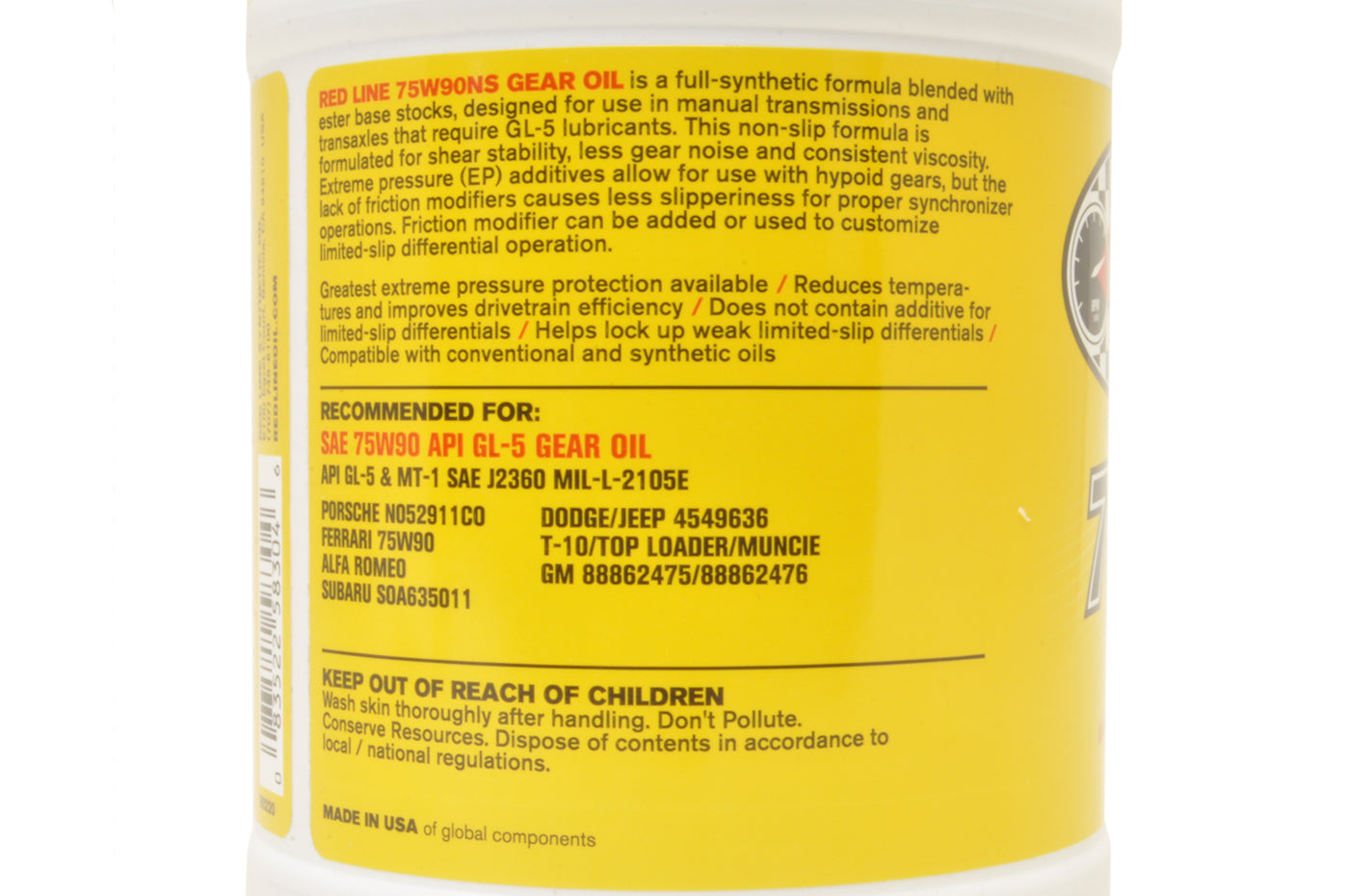 Red Line 75W90NS GL-5 Gear Oil