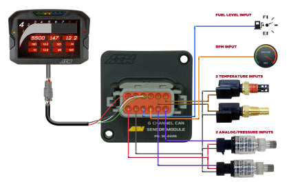 AEM Carbon 6 Channel CAN Sensor Module (30-2226)