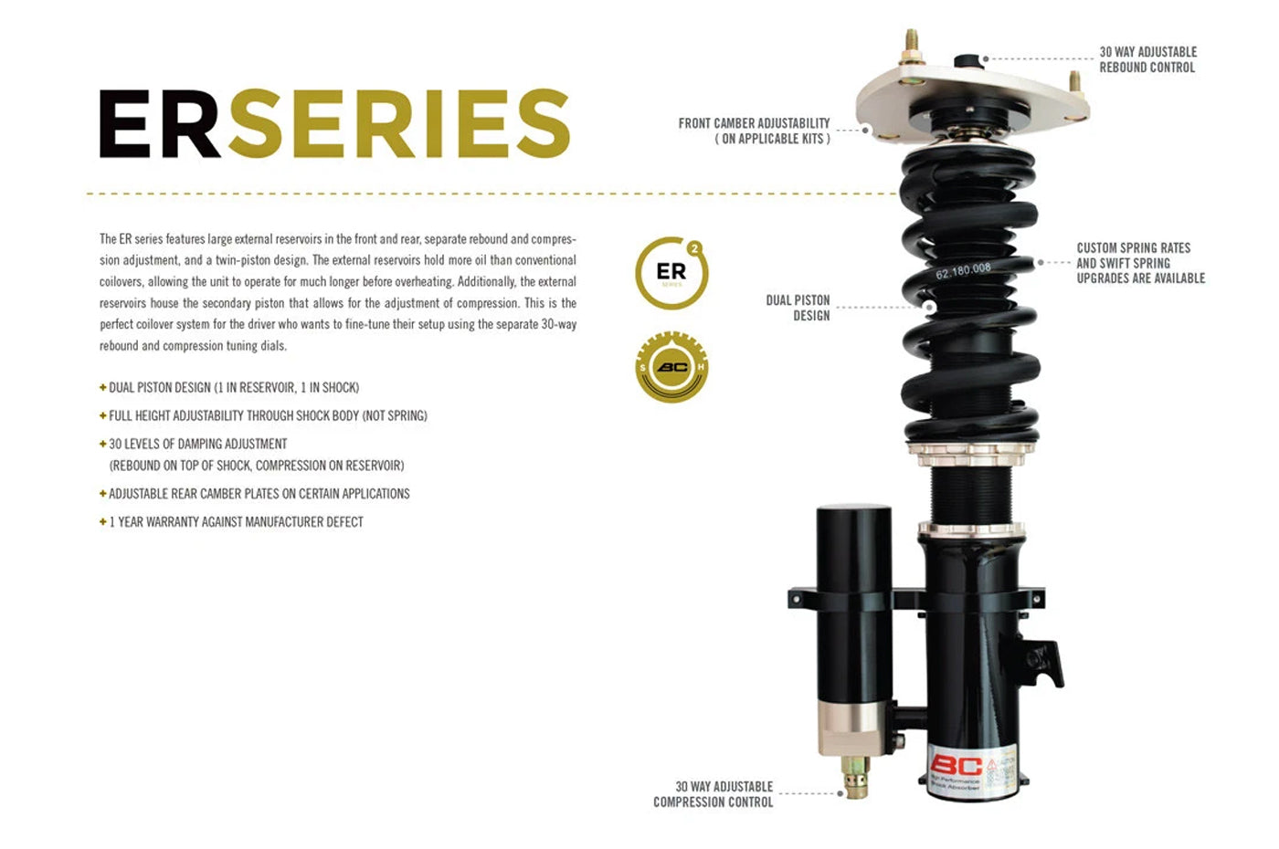 BC Racing ER Series Coilovers for 2G DSM (B-01-ER)