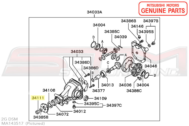 Mitsubishi Rear Diff/Driveshaft/1G Axle Nut - Evo 4-9/X/DSM/3S