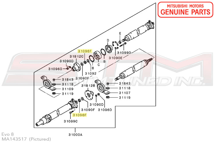 Mitsubishi Rear Diff/Driveshaft/1G Axle Nut - Evo 4-9/X/DSM/3S