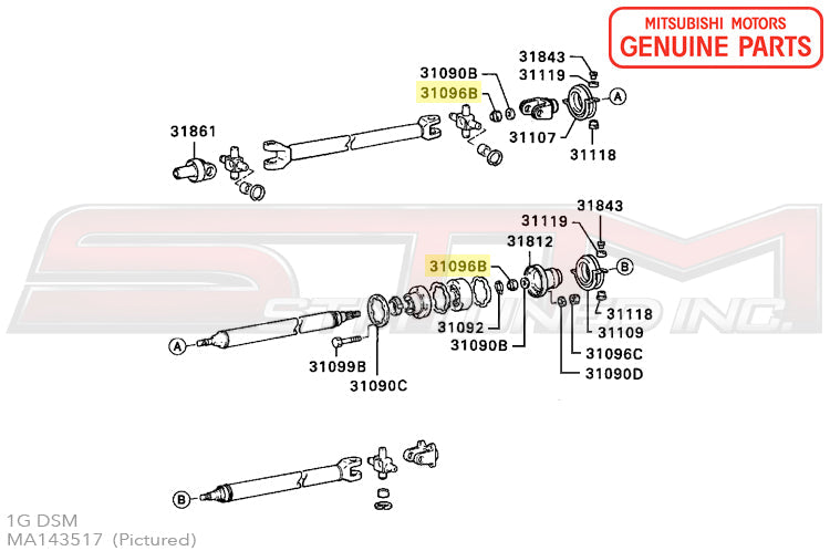 Mitsubishi Rear Diff/Driveshaft/1G Axle Nut - Evo 4-9/X/DSM/3S
