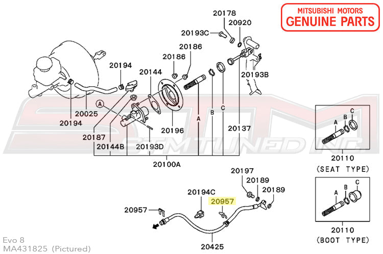 Mitsubishi Brake/Clutch Fluid Line Clip