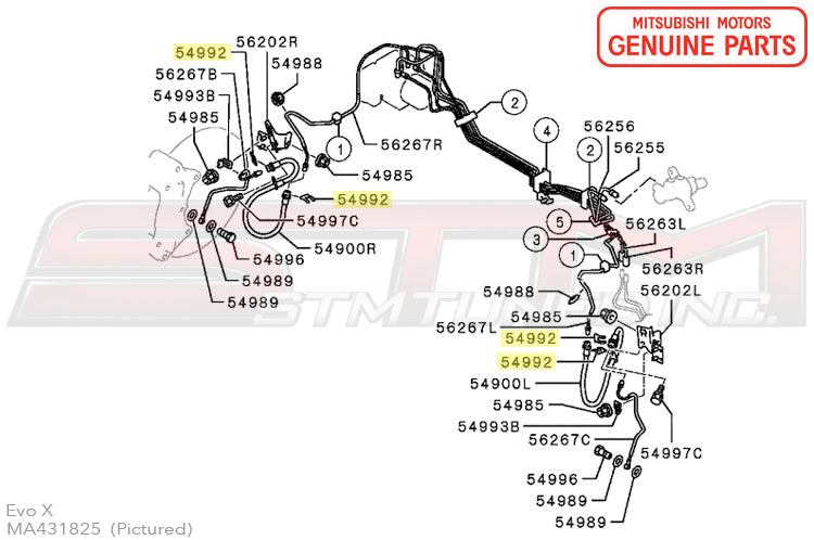 Mitsubishi Brake/Clutch Fluid Line Clip