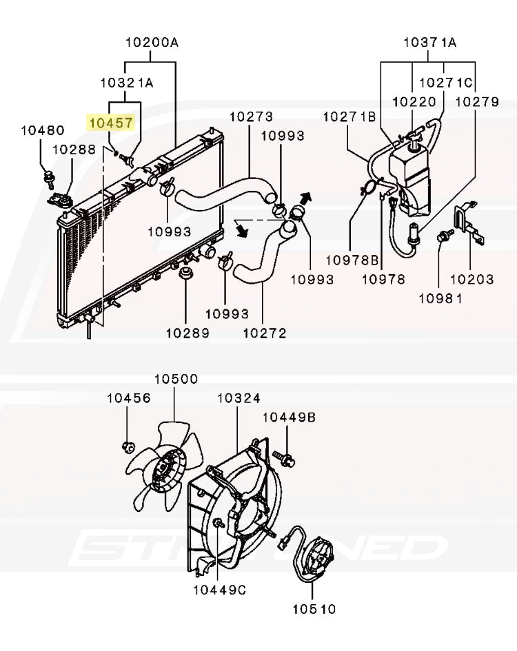 Mitsubishi OEM Radiator Drain Plug Oring for DSM/3S (MB007701)