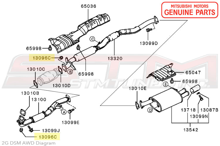 Mitsubishi O2 Housing to Downpipe Nut - 1G/2G DSM / 3000GT