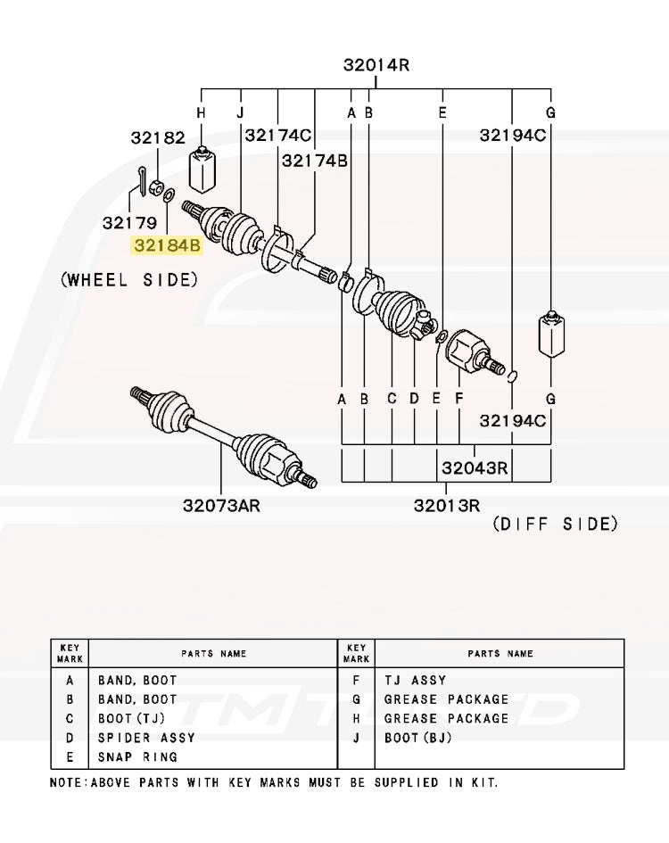 Mitsubishi OEM Axle Nut Lock Washer for Evo/DSM/3S (MB109025)
