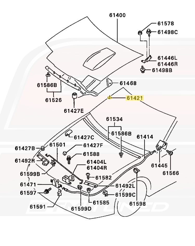 Mitsubishi OEM Hood Insulator Clip for Evo DSM 3000GT (MB270053)