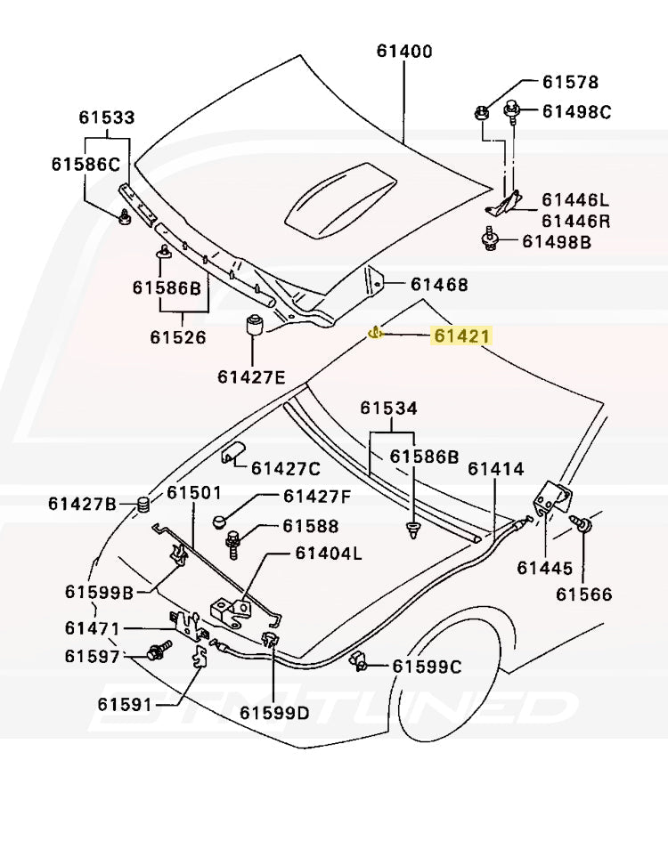 Mitsubishi OEM Hood Insulator Clip for Evo DSM 3000GT (MB270053)