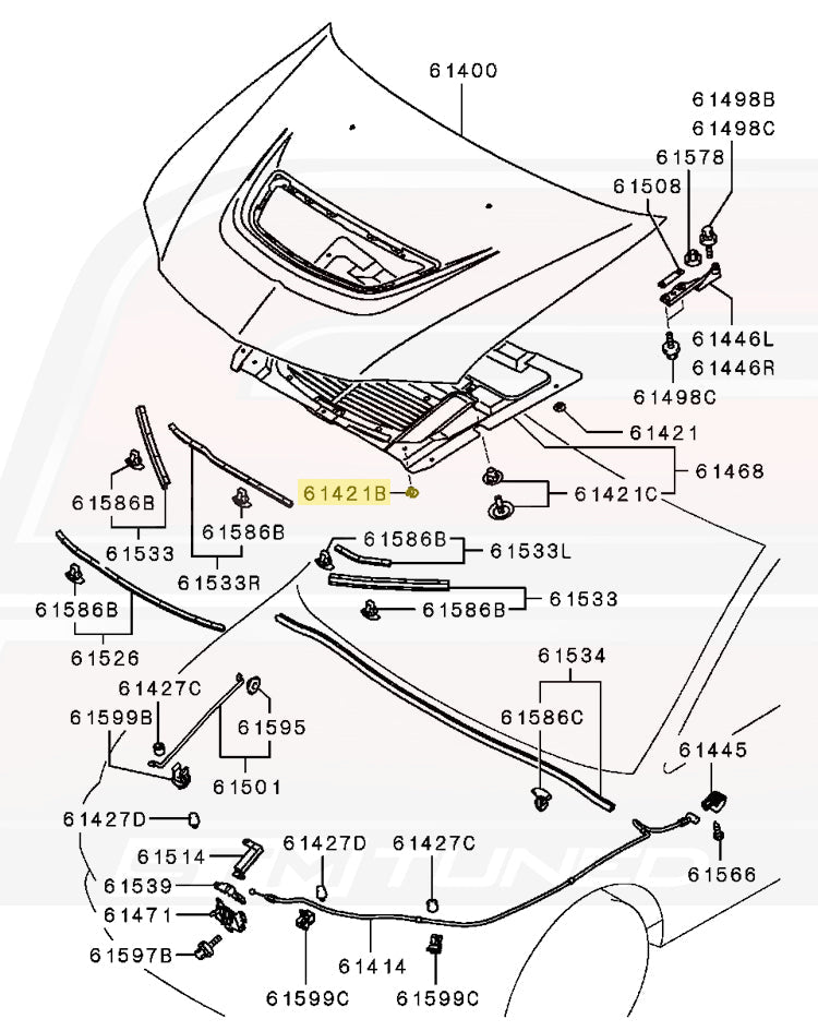 Mitsubishi OEM Hood Insulator Clip for Evo DSM 3000GT (MB270053)