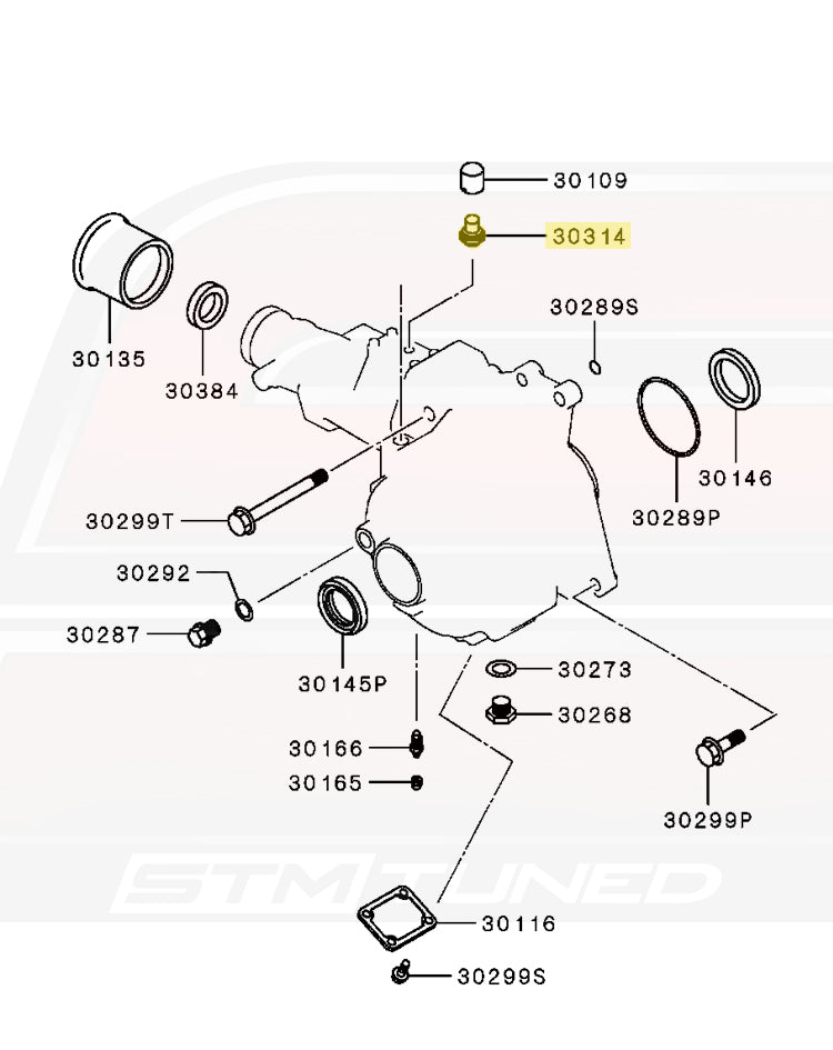 Mitsubishi OEM Diff/Tcase Plug Breather for Evo 8/9 & DSM (MB393530)