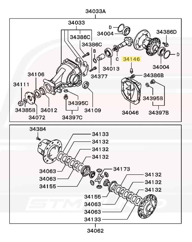 Mitsubishi OEM Diff/Tcase Plug Breather for Evo 8/9 & DSM (MB393530)