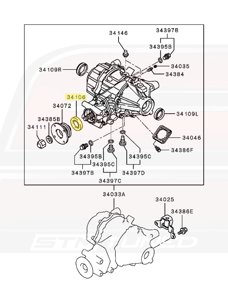 Mitsubishi OEM Rear Diff Seal for Evo I-X DSM (MB393929)