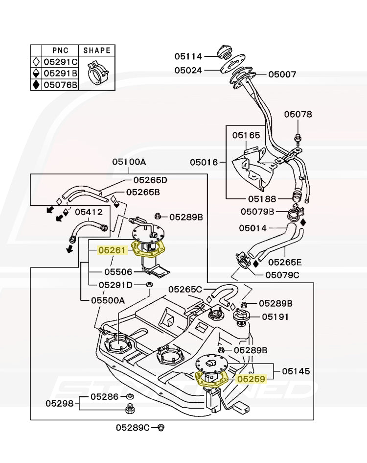 Mitsubishi OEM Fuel Sending Unit Gasket for Evo DSM 3S (MB400461)