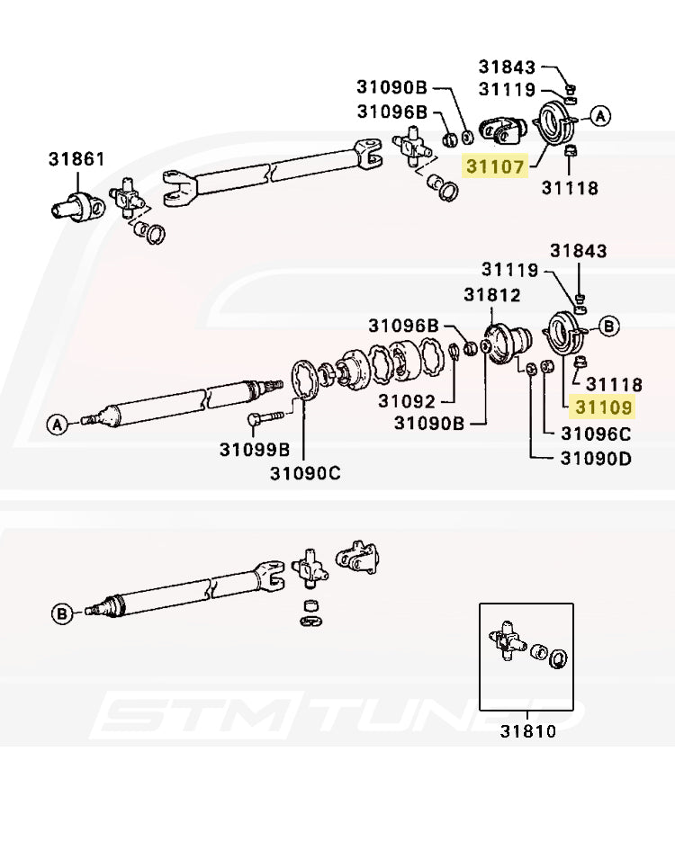 Mitsubishi OEM Carrier Bearing for 1G DSM GVR4 3000GT (MB505495)