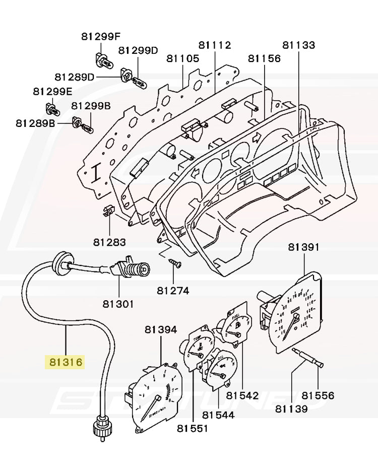 Mitsubishi OEM Speedometer Cable for 1G DSM (MB521556)