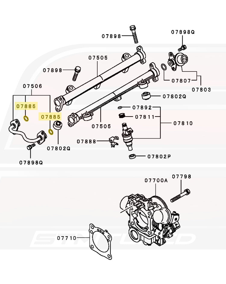 Mitsubishi OEM Fuel Line to Rail Oring for DSM Evo 3000GT (MB554317)