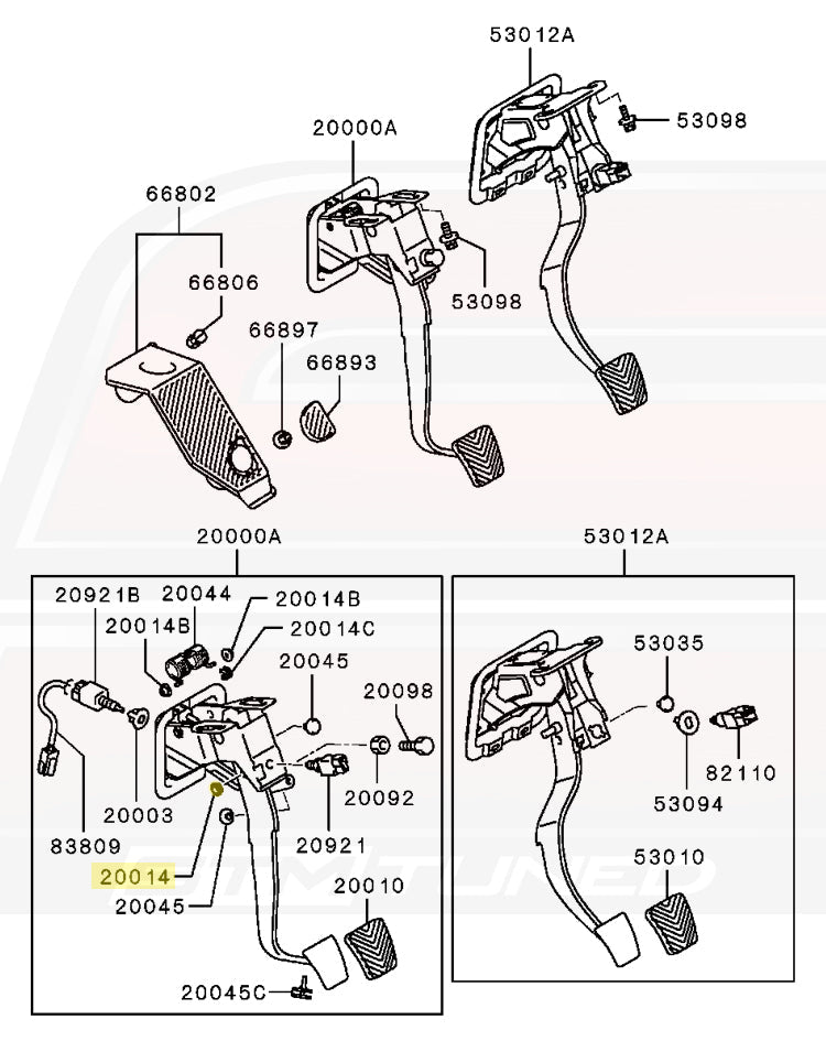 Mitsubishi OEM Clutch/Brake Pedal Bushing for Evo 1-9/DSM (MB555171)
